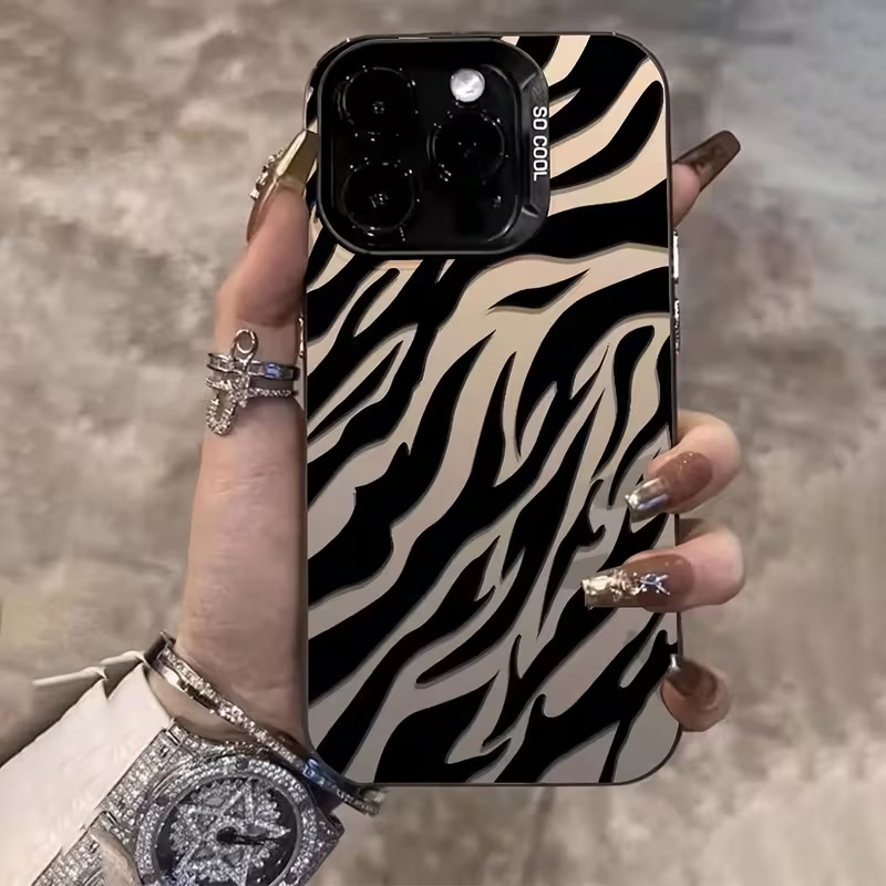 Apple Iphone 15 - Zebra-Muster Schwarze Fortschrittliche IMD Stoßfeste Hülle
