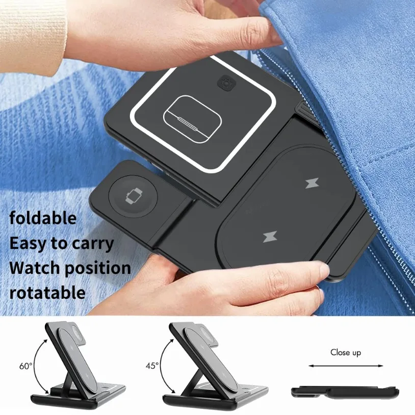 3-in-1 faltbarer kabelloser La – Wireless Charger Watch Bewertung und Preis