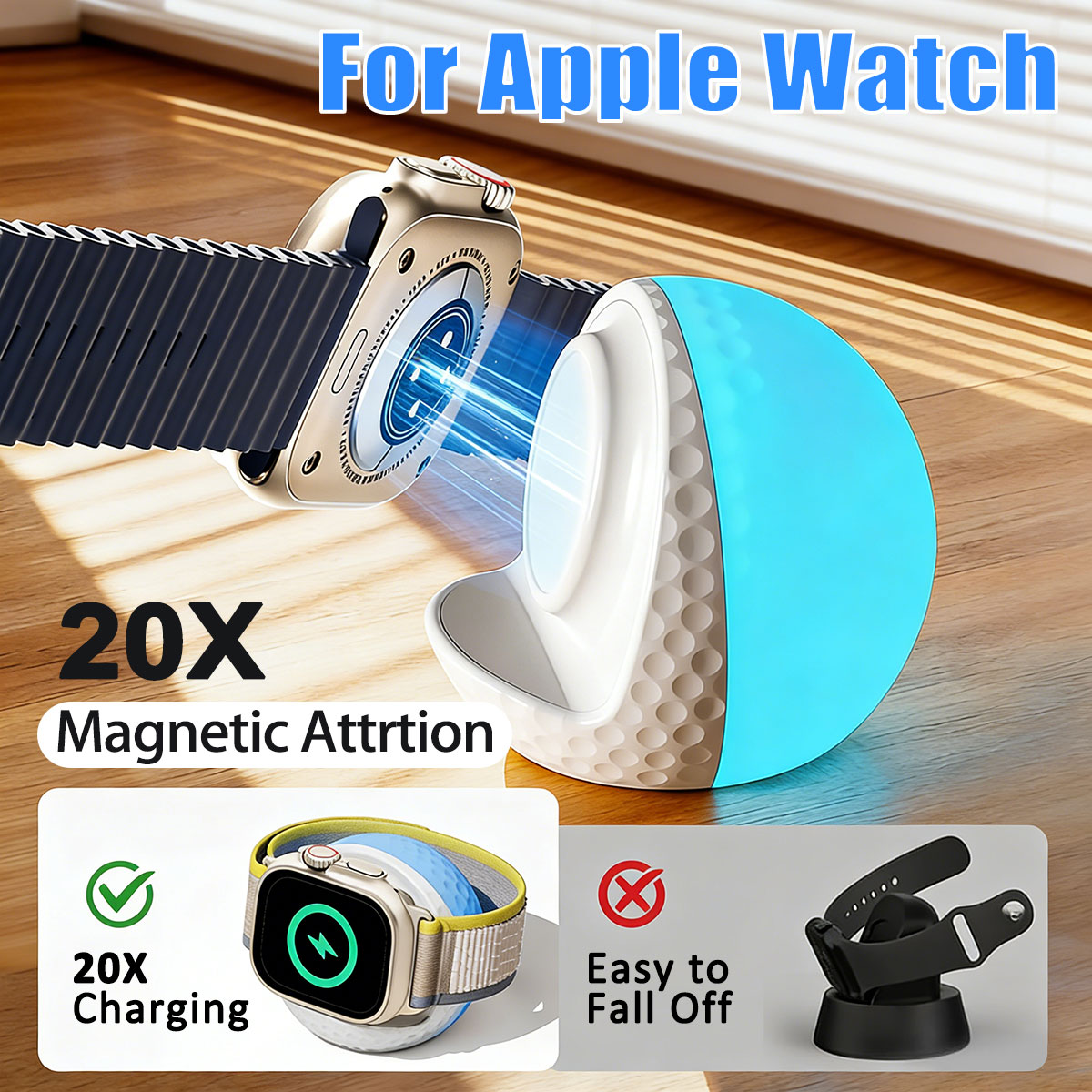 Tragbarer RGB-Beleuchtungs-Wir – Wireless Charger Watch Bewertung und Preis