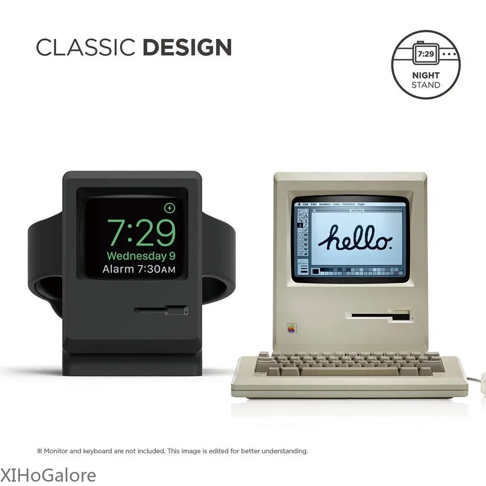Retro-Computer-Muster Silikon- – Watch Charging Dock Bewertung und Preis
